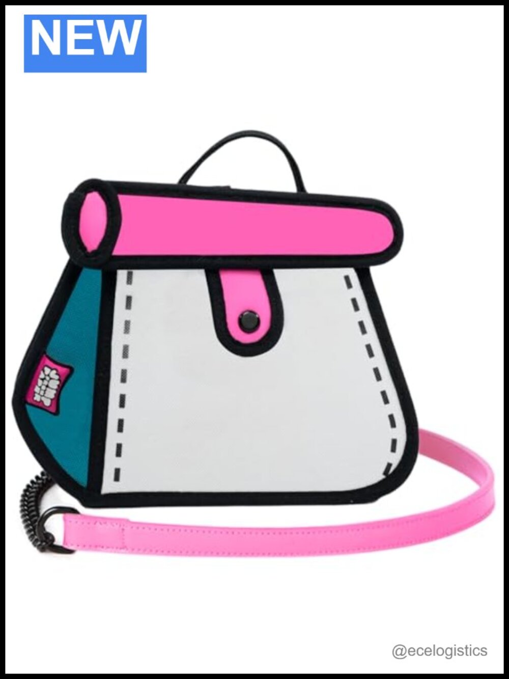 2D Cartoon Cake Crossbody Bag - Pop Art Shoulder Bag for Women